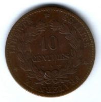 10 сантимов 1870 г. Франция