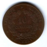 10 сантимов 1870 г. Франция