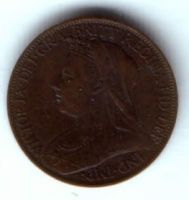 1 фартинг 1895 г. Великобритания