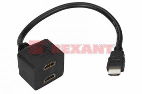 ПЕРЕХОДНИК шт.HDMI - 2гн.HDMI (провод) GOLD REXANT