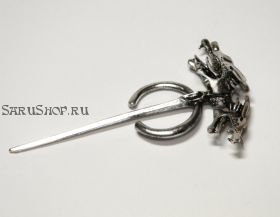 Брошь Дома Таргариенов.  Игра престолов. Сталь
