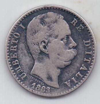 2 лиры 1883 г.Италия