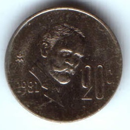 20 сентаво 1981 г. Мексика