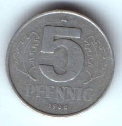 5 пфеннигов 1968 г. Германия