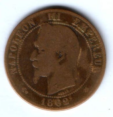 10 сантимов 1862 г. Франция
