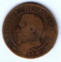 10 сантимов 1854 г. Франция