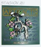 Брошь "Две птички на дереве" под олово/эмаль