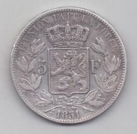 5 франков 1851 г. Бельгия