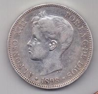 5 песет 1898 г. Испания