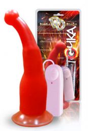 724-12 CD DD / ВИБРОМАССАЖЕР- СТИМУЛЯТОР `ТОЧКА ДЖАГА-ДЖАГА` С ПРИСОСКОЙ КРАСНЫЙ