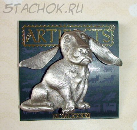 Брошь "Бассет-хаунд Друпи" под олово