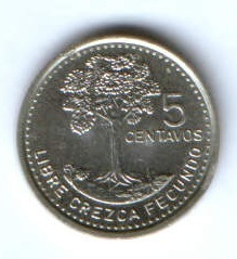 5 сентаво 1997 г. Гватемала