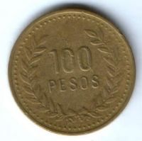 100 песо 1998 г. Колумбия