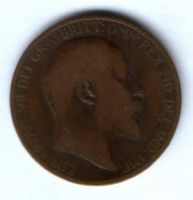 1/2 пенни 1907 г. Великобритания