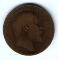 1/2 пенни 1907 г. Великобритания