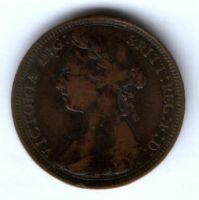 1/2 пенни 1891 г. Великобритания