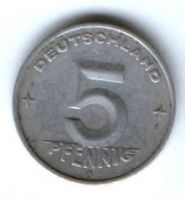 5 пфеннигов 1950 г. Германия