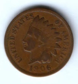 1 цент 1906 г. США
