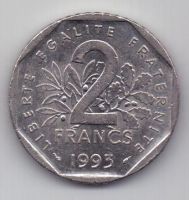 2 франка 1993 г. Франция