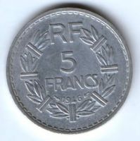 5 франков 1946 г. Франция