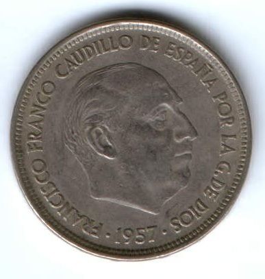 50 песет 1957 г. Испания