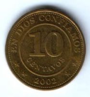10 сентаво 2002 г. Никарагуа
