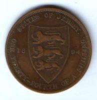 1/24 шиллинга 1894 г. Джерси Великобритания