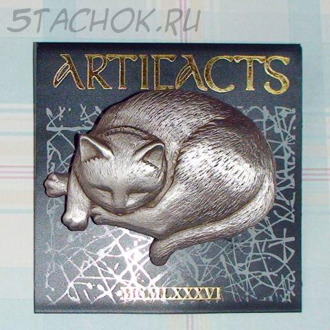 Брошь "Спящая кошечка" под олово