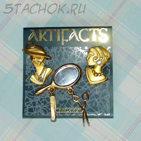 Трио броши "Дамы у стилиста" + подарок!