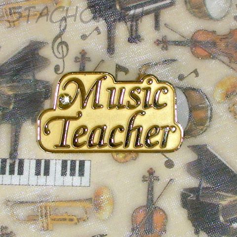 Брошь "Учитель музыки" под золото, камушек