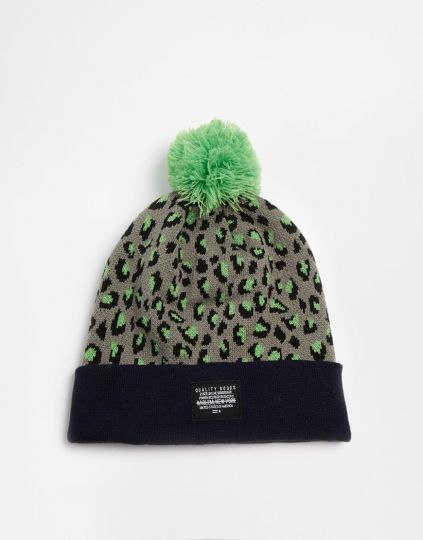 Шапка-бини с неоновым помпоном ASOS