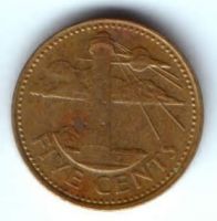 5 центов 1994 г. Барбадос