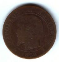 5 сантимов 1856 г. Франция