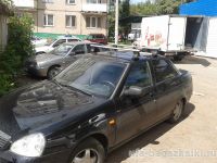 Багажник на крышу на Ладу Приору (Атлант, Россия), аэродинамические дуги