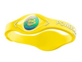 Силиконовый браслет Power Balance желтый с белыми буквами