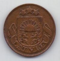 2 сантима 1932 г. Латвия