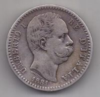 2 лиры 1881 г. Италия