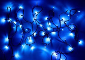 Гирлянда "Метраж" 5.2 м, нить темная, LED-50 СИНИЙ