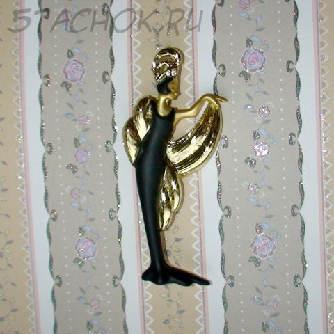 Брошь "Дама на балу" под золото, сваровски, эмаль