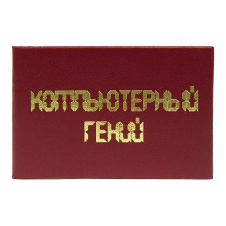 Удостоверение "Компьютерный гений"