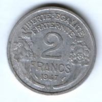 2 франка 1947 г. Франция