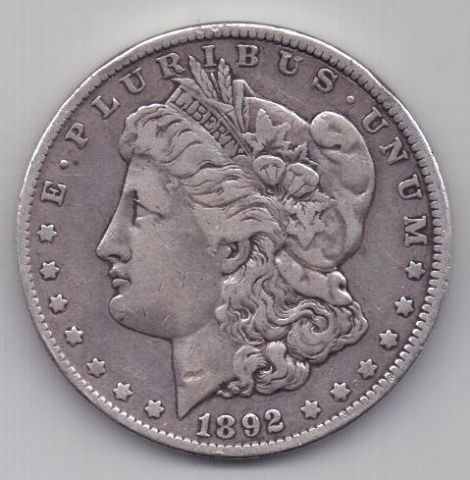1 доллар 1892 г. О редкий. США