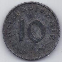 10 пфеннигов 1943 г. D Германия