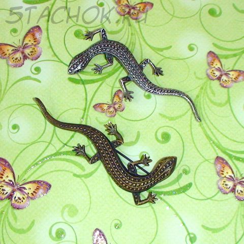 Парные броши "Саламандры" под олово и бронзу