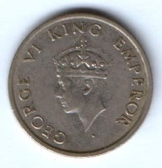 1/2 рупии 1946 г. Индия Великобритания