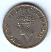 1/2 рупии 1946 г. Индия Великобритания