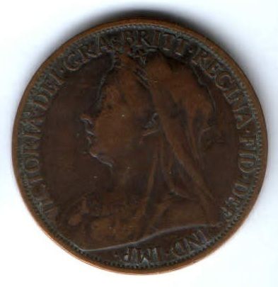 1 пенни 1901 г. Великобритания
