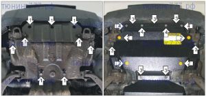 Защита радиатора, Motodor, сталь 3мм., V - 2.8л TD