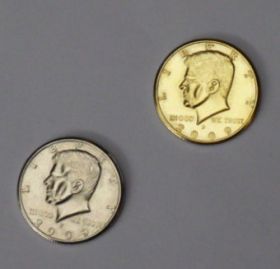 Double side half dollar решки silver-gold