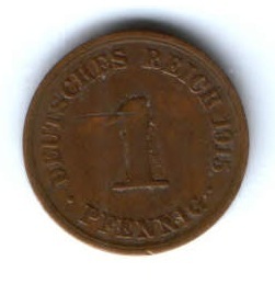 1 пфенниг 1915 г. А Германия